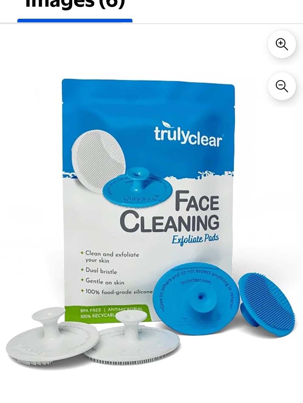 NEW Truly Clear Silicone Face Cleaning Exfoliate Pads White and Blue - Picture 6 of 8